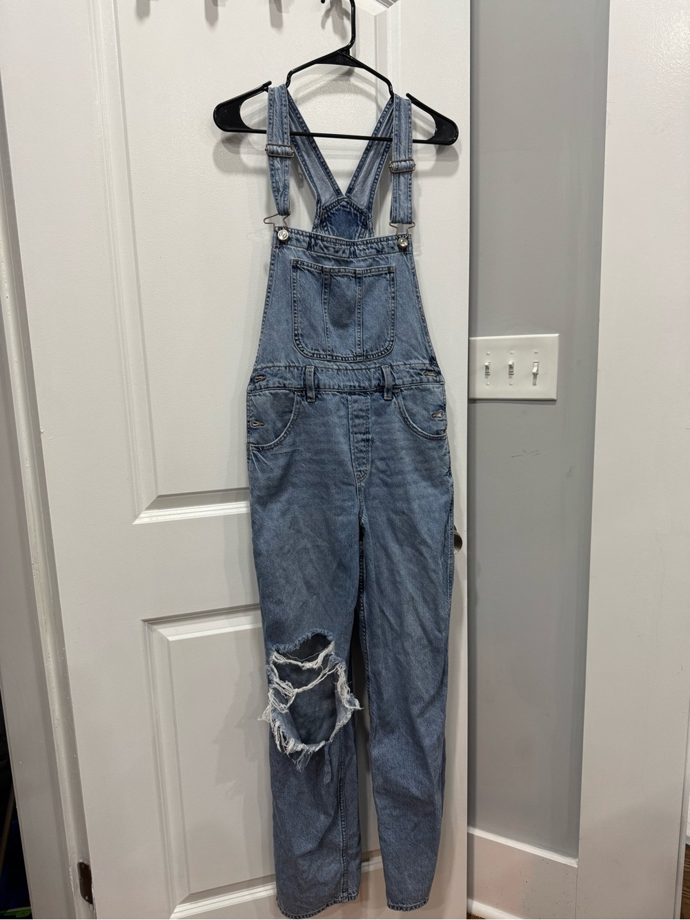 American Eagle Light Blue Denim Overalls for Women size xs